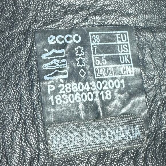 Ecco Skyler Mary Jane Black Leather Wedges Size 38 US 7 comfort hook and loop - Picture 12 of 13